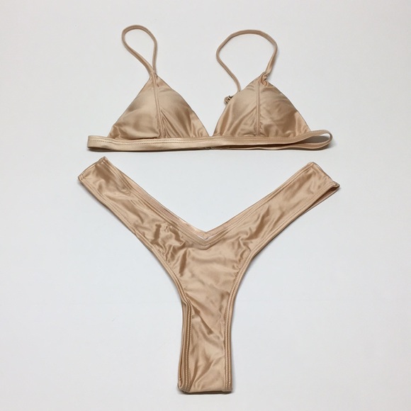 ❤️SOLD ❤️🎉HP🎉🆕SEXY Champagne Thong Bikini - Picture 2 of 7